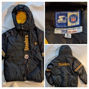 VTG Pittsburgh Steelers Starter NFL Pro Line Puffy Jacket Foot Locker‎ Kids XL
